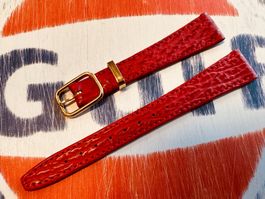 15mm Lederarmband Swissmade, rot, Uhrenband, Uhrenarmband