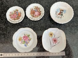 5 piece soucoupe décorative avec 3 piédestaux