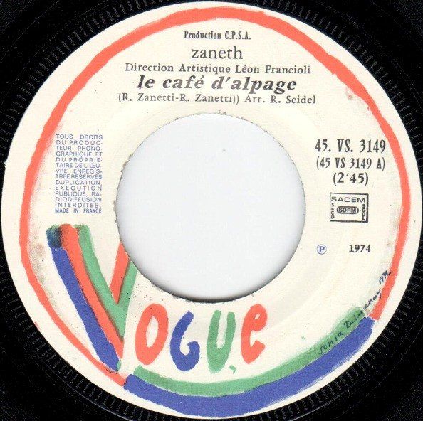 Dischi in vinile: 45 TOURS ZANETH - POP/FOLK – Usato da PORRENTRTUY venduto da RABAIS_SPORT 2