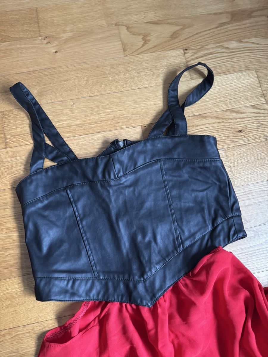 Vestiti: Wunderschönes Kleid rot / schwarz Kunstleder Gr. S – Usato da Wittenbach venduto da Apicel 4