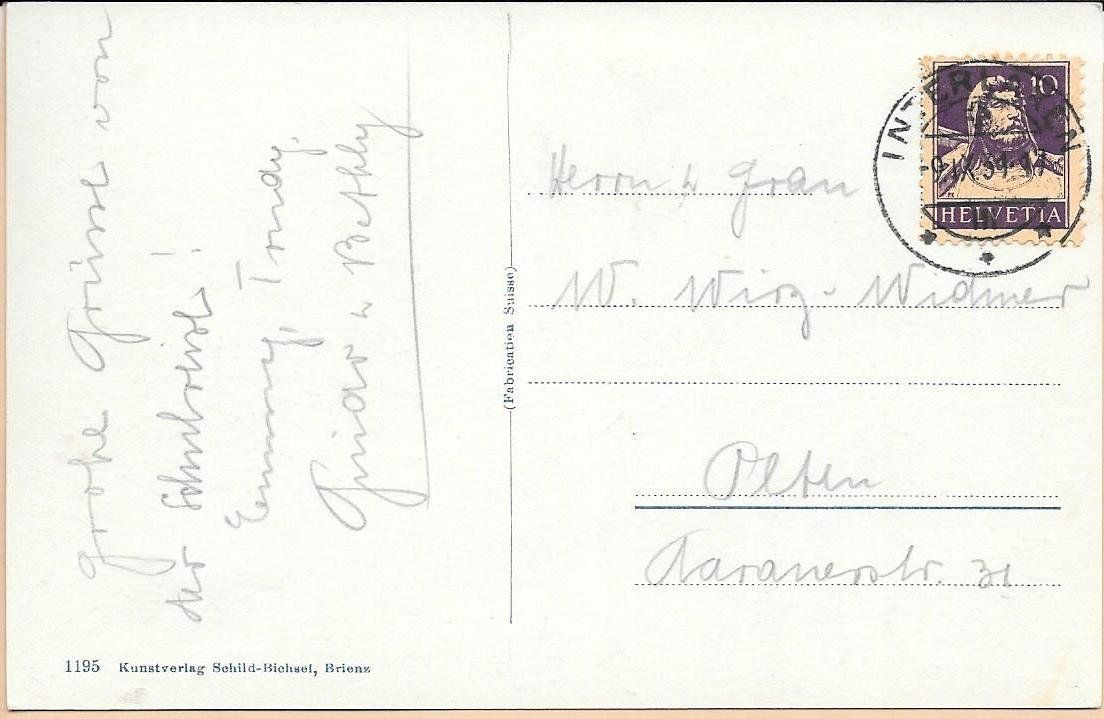 Cartoline postali: AK Heimwehfluh Interlaken – Usato da Engelberg venduto da Muettliger 1