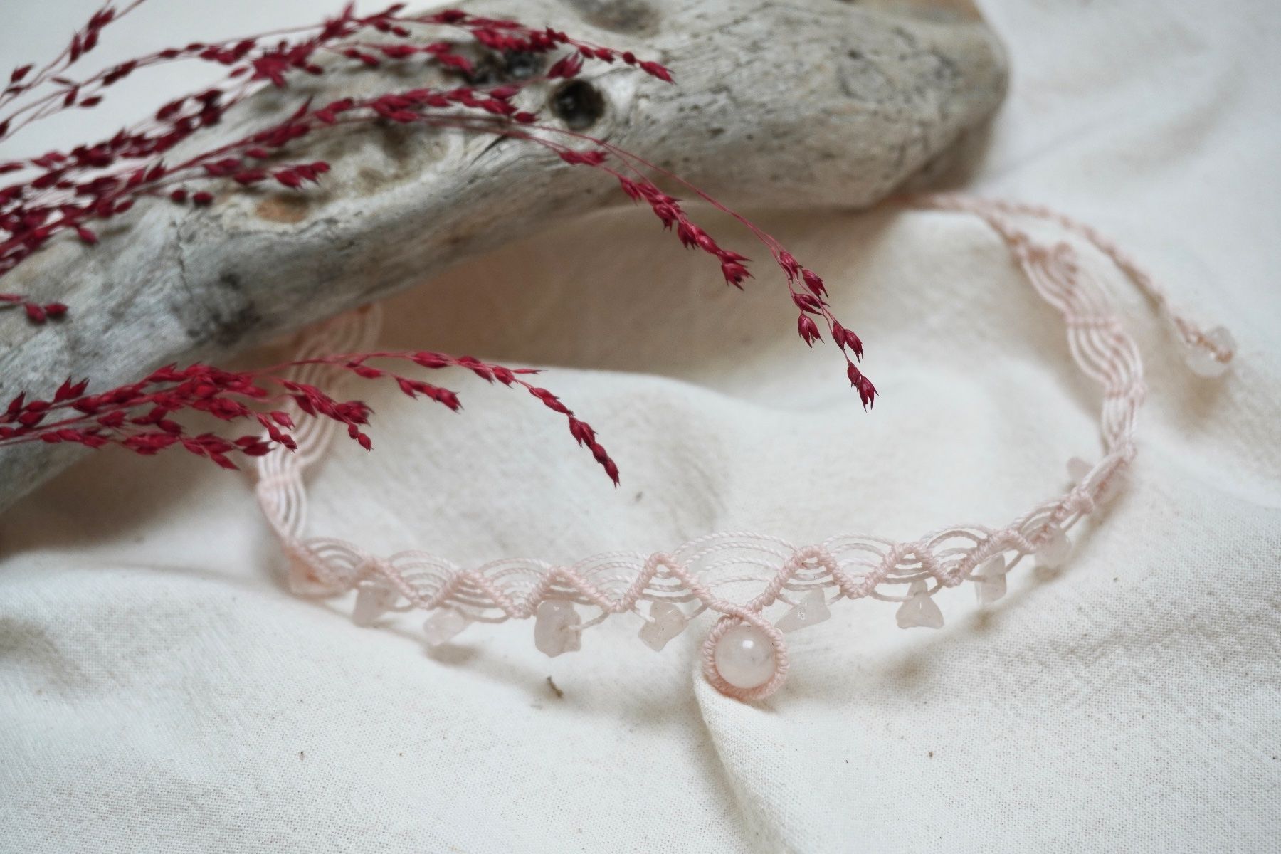 Catenine: kink - Makramee Choker-Halskette - Personalisierbar – Nuovo (secondo la descrizione) da Heerbrugg venduto da R.St27 2