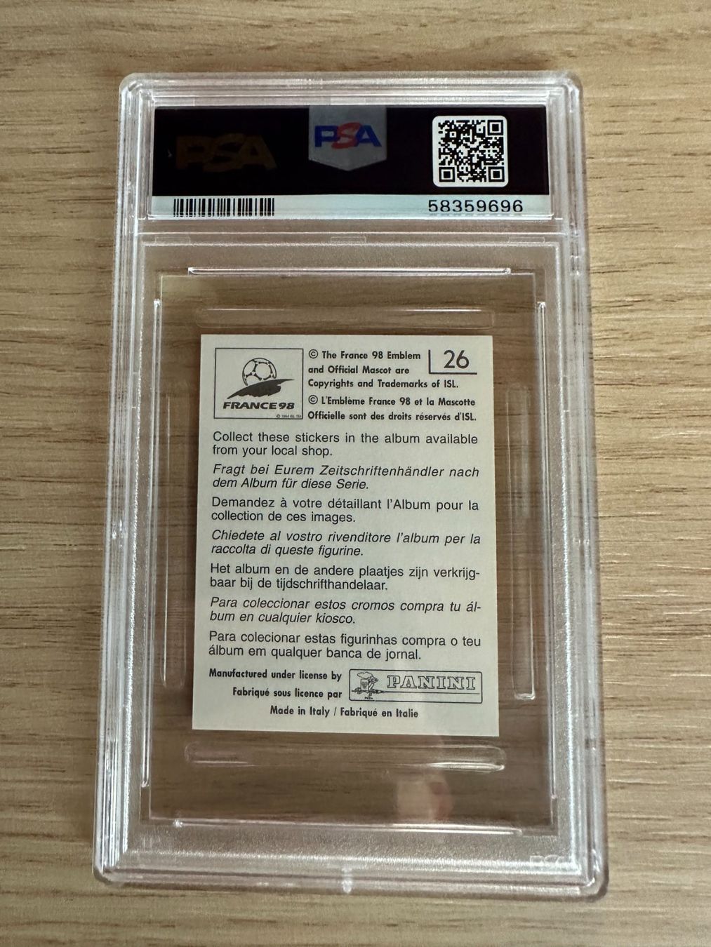 Panini Carte collezionabili: Rivaldo Panini World Cup 1998 Sticker PSA 5 – Nuovo (secondo la descrizione) da Hagendorn venduto da Pokecollectorch 1