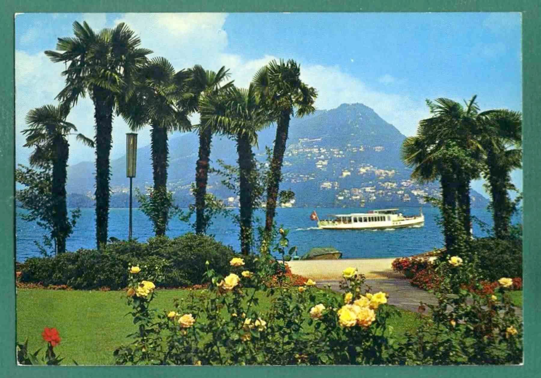 Cartoline postali: Lugano, Vista sul Monte Brè, 1977, gelaufen, Grossformat – Usato da Sargans venduto da Hausi1951
