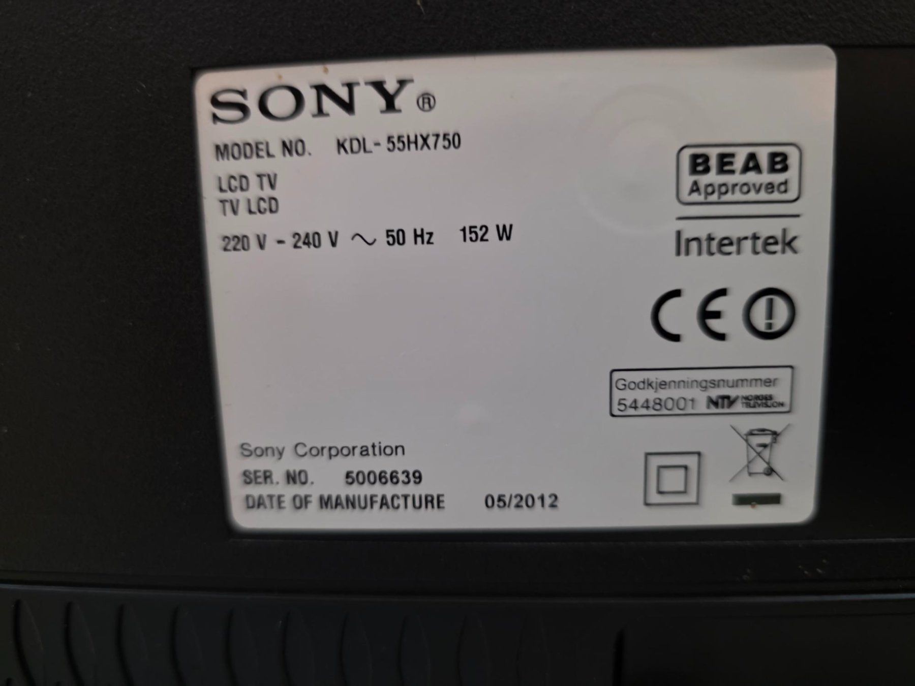 Sony Appareils TV: Sony Bravia 55" TV – D'occasion à Horriwil par driver2000 2