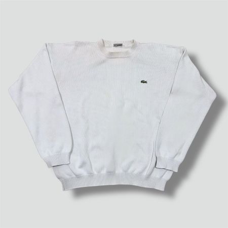 Lacoste vintage white knitted sweatshirt 00s strickpullover