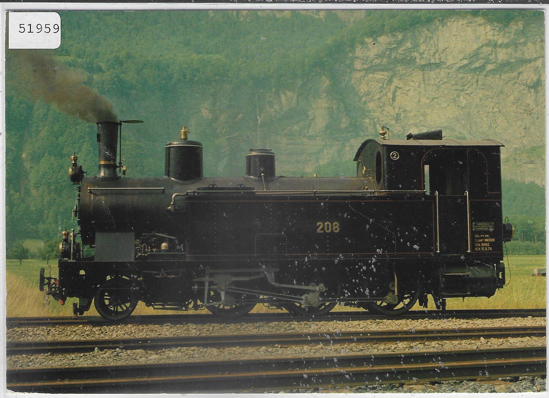 Cartoline postali: Heissdampflokomotive ex Brünigbahn – Usato da Ettingen venduto da Kartenplanet