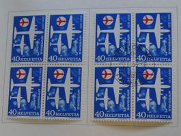 1956, Nr.324-327 Viererblöcke in PTT-HEFT (*/**/O) Ersttag