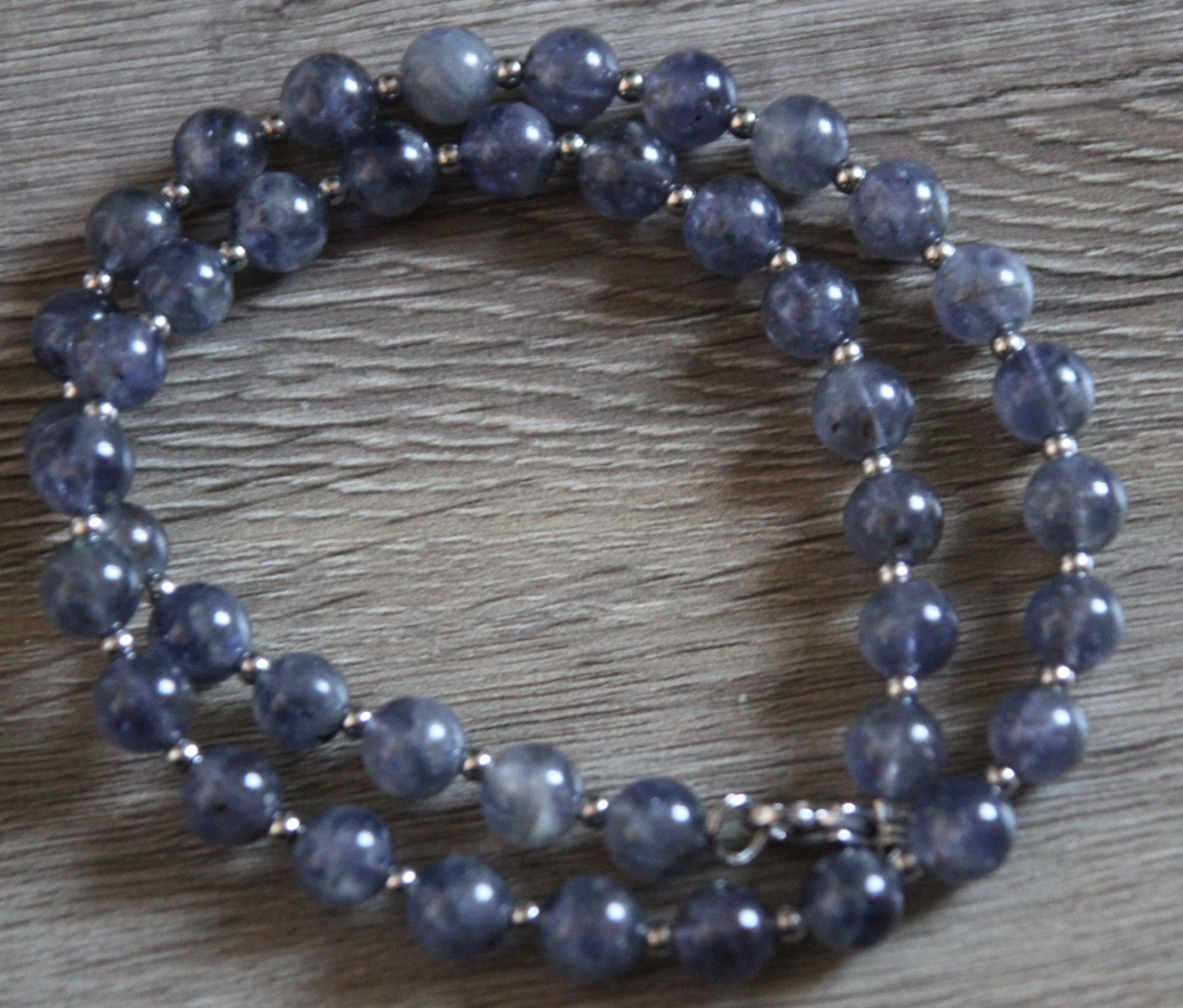 Catenine: NEU: iolith Kette Collier Wassersaphir mit Edelstahl – Nuovo (secondo la descrizione) da Matten b. Interl venduto da Edelsteingalerie