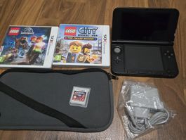 Nintendo 3DS XL schwarz mit 3 Spiele und Zubehör**TOP**