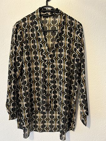 Damenbluse schwarz/gemustert
