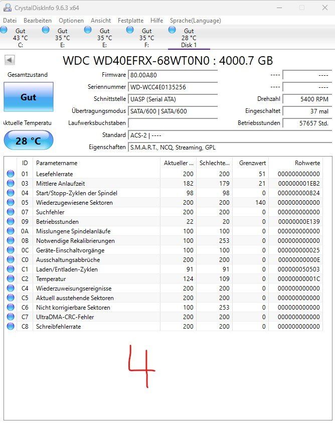 Dischi rigidi: 4x 4TB Harddisk 3.5" – Usato da Hägendorf venduto da hermes07 4