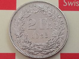 2 Franken 1983 ss-vz, 23*, nur 3,034 Mio!