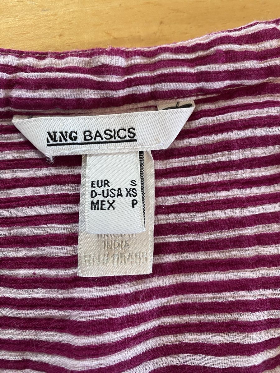 Mango Blusen: Mango Bluse Gr. 34, fuchsia-weiss-gestreift  – Gebraucht aus Hittnau von Birdie68 1