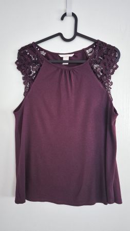 Elegantes ärmelloses Top mit Spitzendetails Gr.S