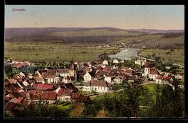 AK Zurzach, Ortsansicht mit Fluss, 1926