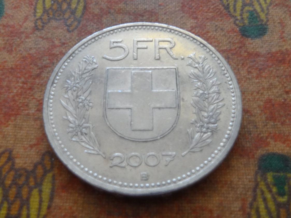 Tutti le monete: 5 Fr. 2007 – Usato da Romanel-sur-Lausanne venduto da Swift13