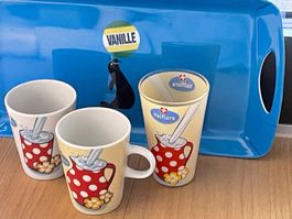 3er-Set MIGROS Kult-Geschirr: 2x Milchtassen & 1x Trinkglas