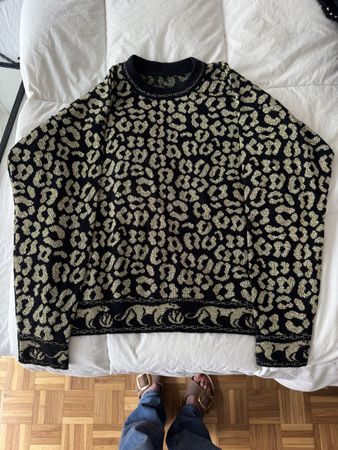 Pull léopard noir et doré ✨ T.M - Parfait pour l'hiver
