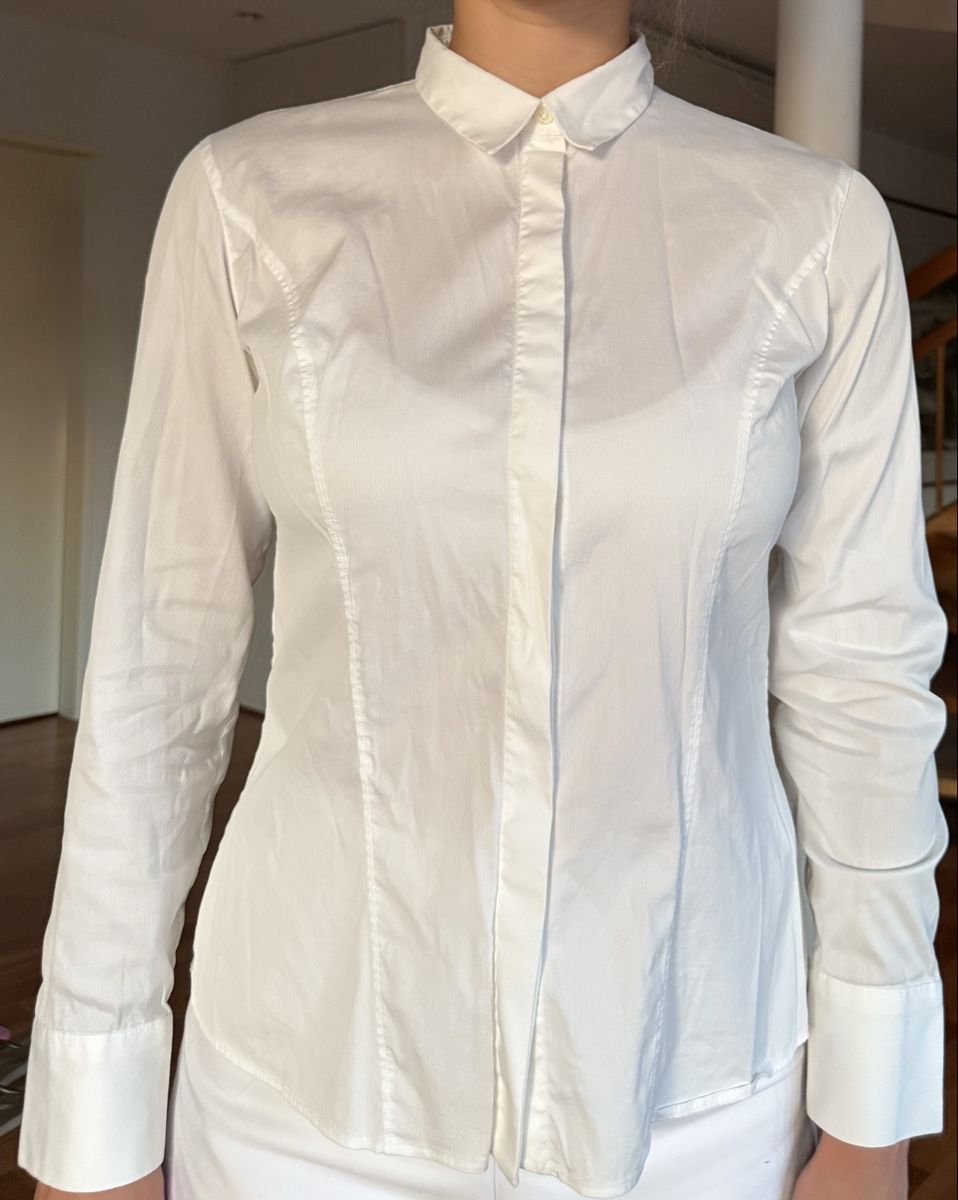Massimo Dutti Camicette: Massimo Dutti White Long-Sleeve Shirt, Size 38 – Nuovo (secondo la descrizione) da Zürich venduto da eli_t8nw 5