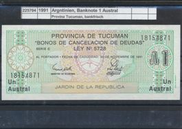 1991 Argentinien, "Banknote - 1 Austral", bankfrisch