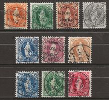 1894-99 :Stehende Helvetia Nr. 66D - 75D : KP 200.--
