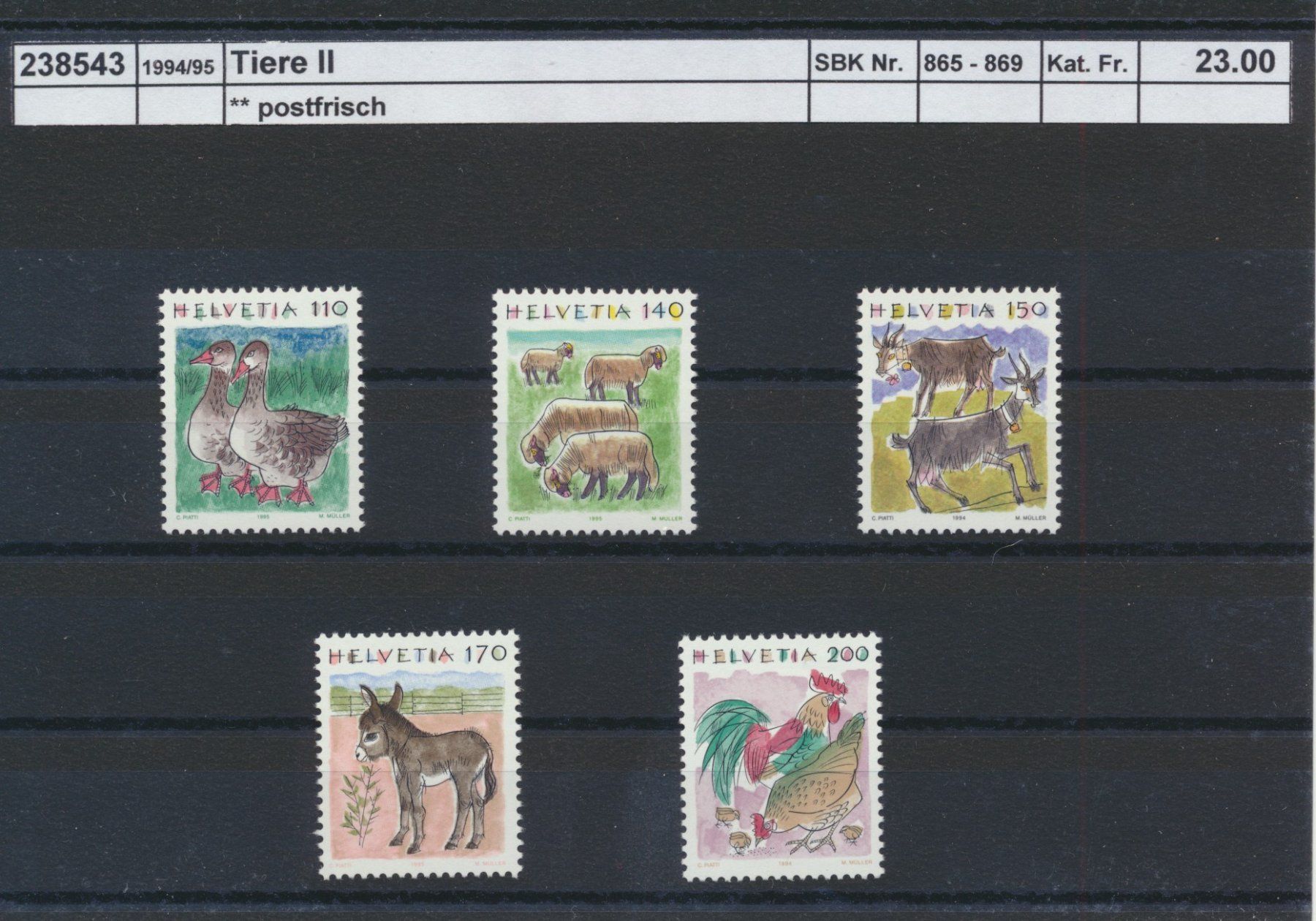 Alle Briefmarken: 1994/95 "Tiere II", ** postfrisch – Neu (gemäss Beschreibung) aus Winterthur von Zupogeru