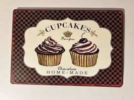 Blechschild - CUPCAKES - Recipes - Chocolate - HOME-MADE