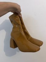 Stiefelette lack camel