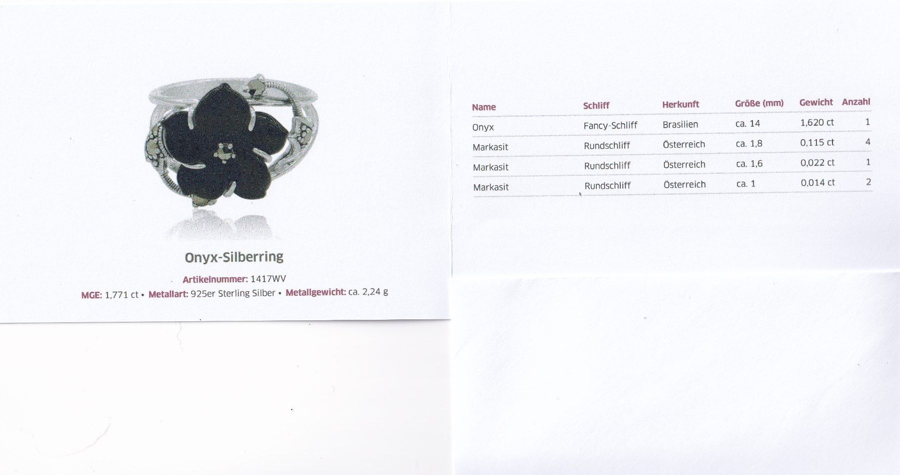 Anelli: Echtschmuck: Onyx-Silberring (56) – Nuovo (secondo la descrizione) da Zuchwil venduto da maumauchi 1