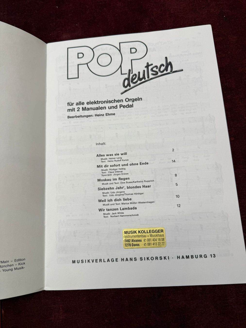 Libri: Noten Pop für E-Orgel Deutsche Schlager – Nuovo (secondo la descrizione) da Davos-Platz venduto da musikhauskollegger 1