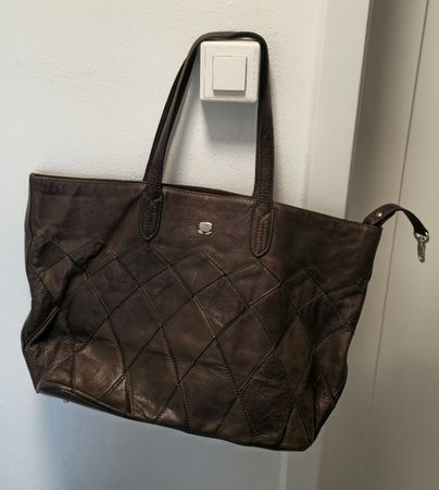Grosse Naviboot Ledertasche braun 