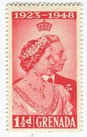 Briefmarke "König Georg VI. & Queen Mum". Grenada 1948