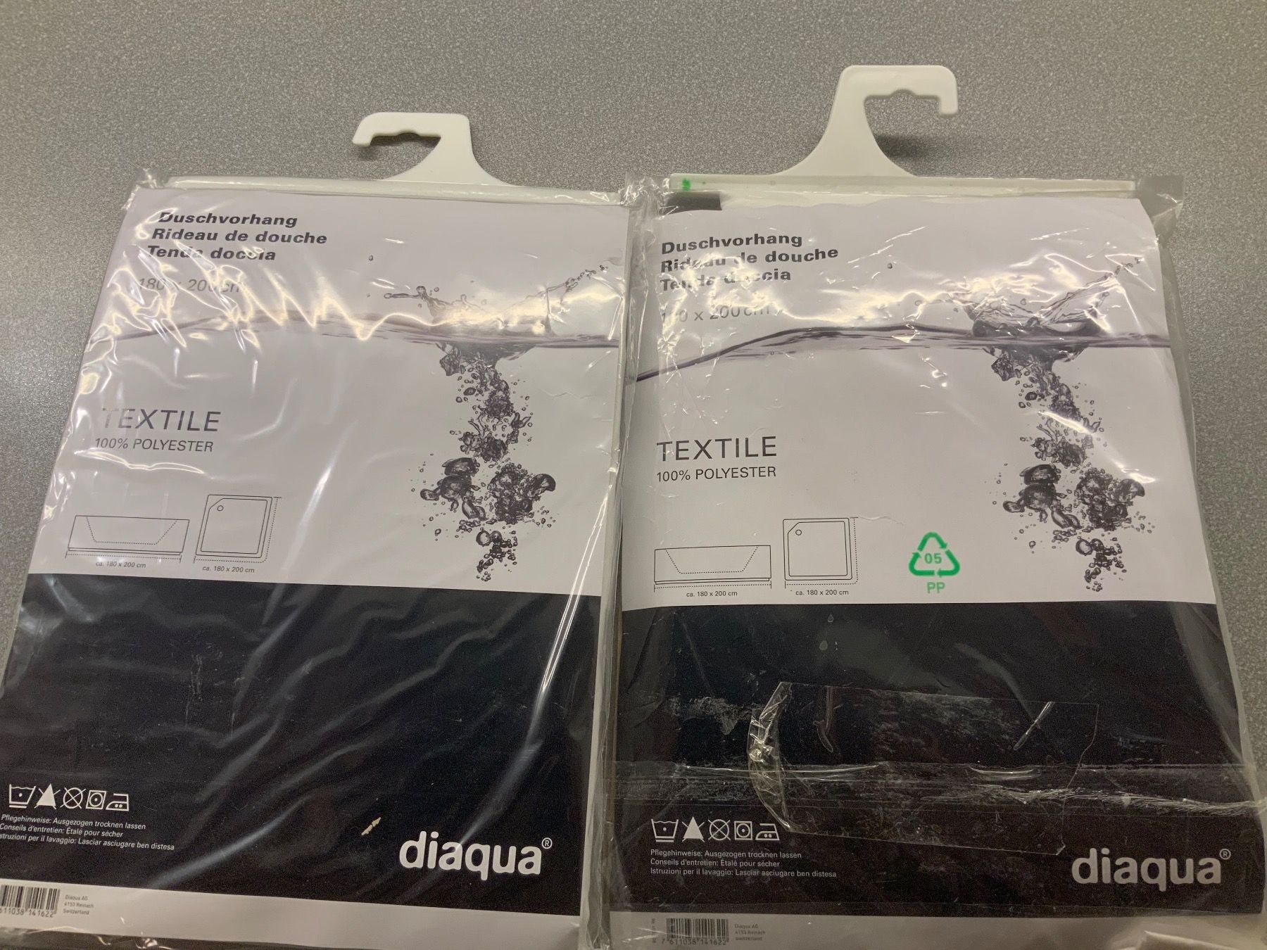 Tende: 2 Duschsvorhänge diaqua Textil 180x200cm Neu – Nuovo e nell'imballaggio originale da Aesch (Neftenbach) venduto da Gualmi