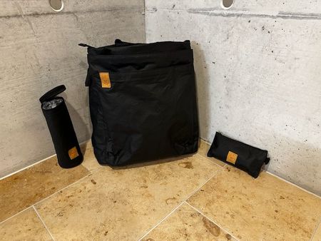 Lässig Wickelrucksack "Rolltop Backpack" schwarz, 3-teiliges
