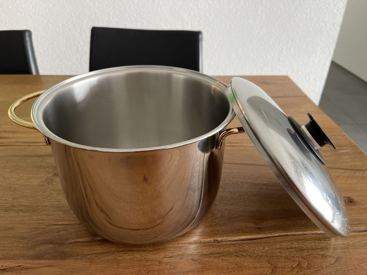 Padelle: Chromstahlpfanne / Topf 18/10 – Nuovo (secondo la descrizione) da Zufikon venduto da lea050