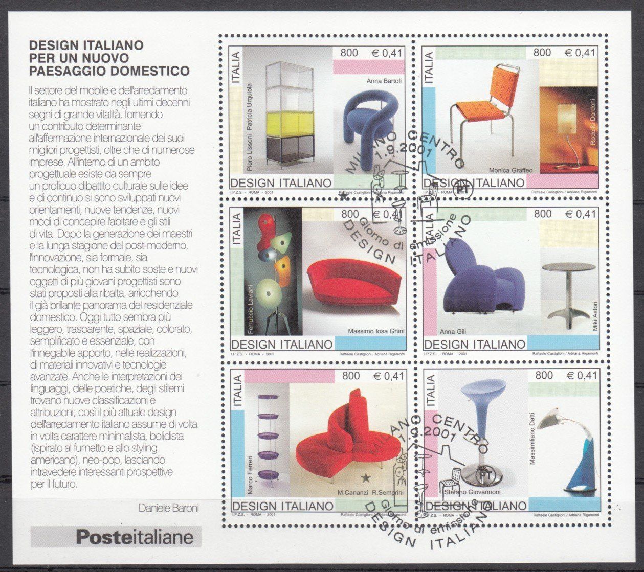 Tous les timbres: Italien 2001 mit ET – D'occasion à Bürglen TG par StampGraf 4