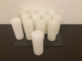Restposten Kerzen, weiss Raureif, ca. 7,8 Kilo ( 13 x 600g )