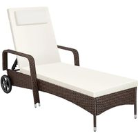 Sonnenliege Rattan mit Rollen verstellbar TORVANA