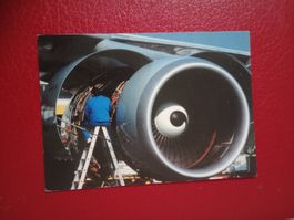 AK Flugzeug Lufthansa Arbeiter am Triebwerk