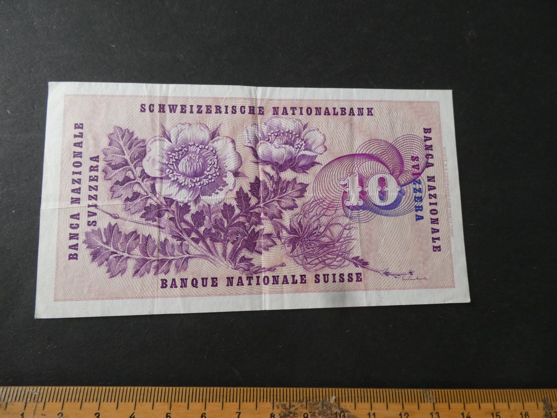 Banconote: Schweiz 1964, 10 Franken – Usato da Hinterforst venduto da Rohusri 1