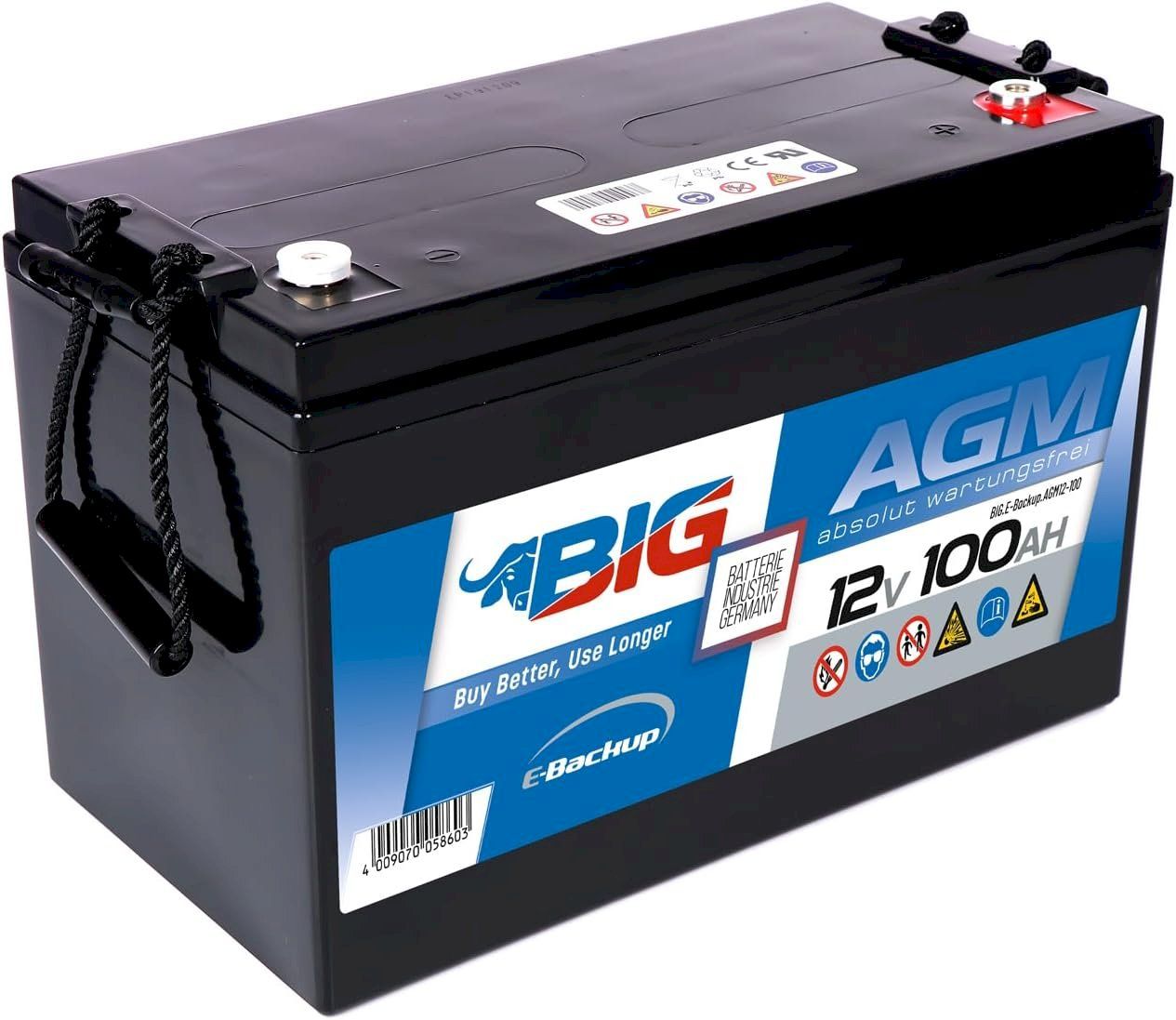 Batterie: BIG E-Backup AGM 12V 100Ah – Nuovo e nell'imballaggio originale da Bottighofen venduto da zaap 1
