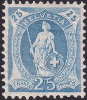1906, Stehende Helvetia: 93B * mit Gummi, Kat: 250.-+