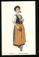 Zürich, Weinländerin in Tracht