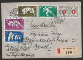 1950 : Pro Patria Serie auf Brief, KP 130.--