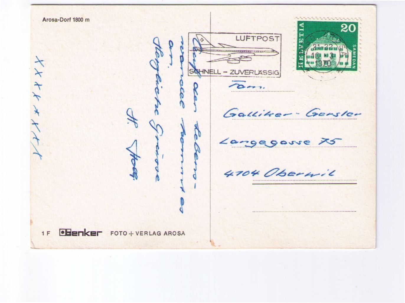Cartoline postali: Arosa - Dorf – Usato da Binningen venduto da Mountainrider 1