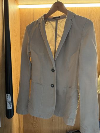 Marc O'Polo Sakko beige Lyocell Leinen Grösse 36 Zustand gut