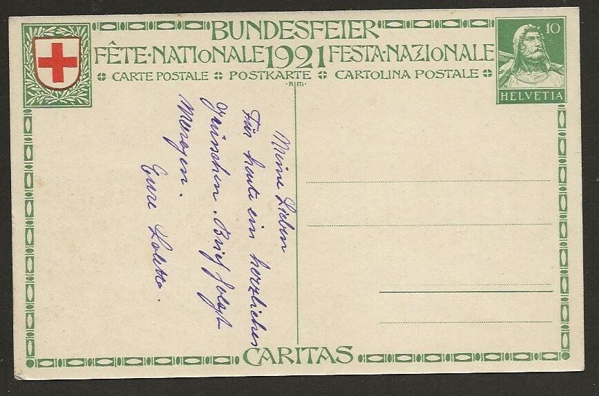Tutti i francobolli: 1921  Bundesfeierkt. ungebraucht – Usato da Arlesheim venduto da kuhnphila
