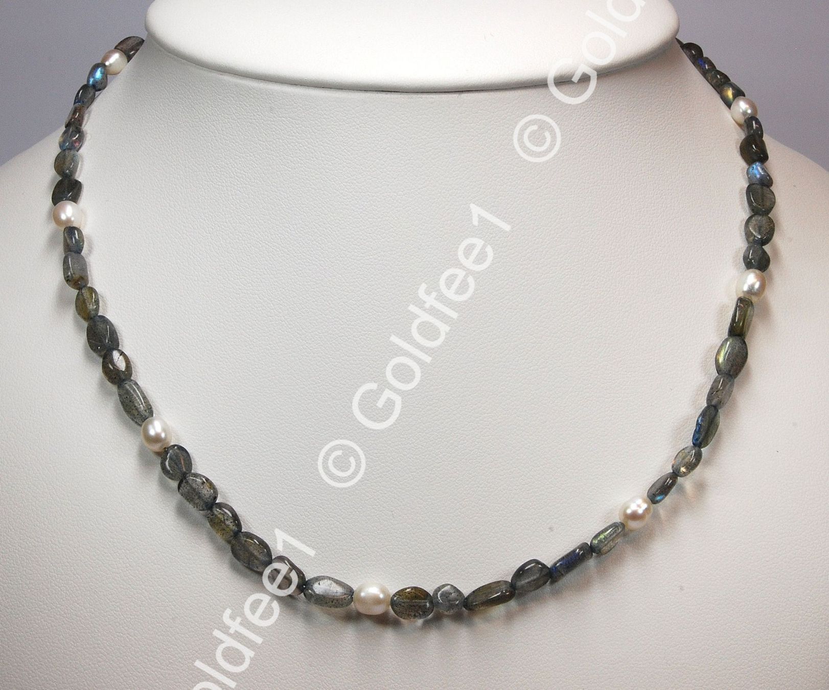 Catenine: Labradorit - SW Perlen Kette ca. 46cm 925 Silber – Nuovo e nell'imballaggio originale da Oberglatt ZH venduto da Goldfee1 1