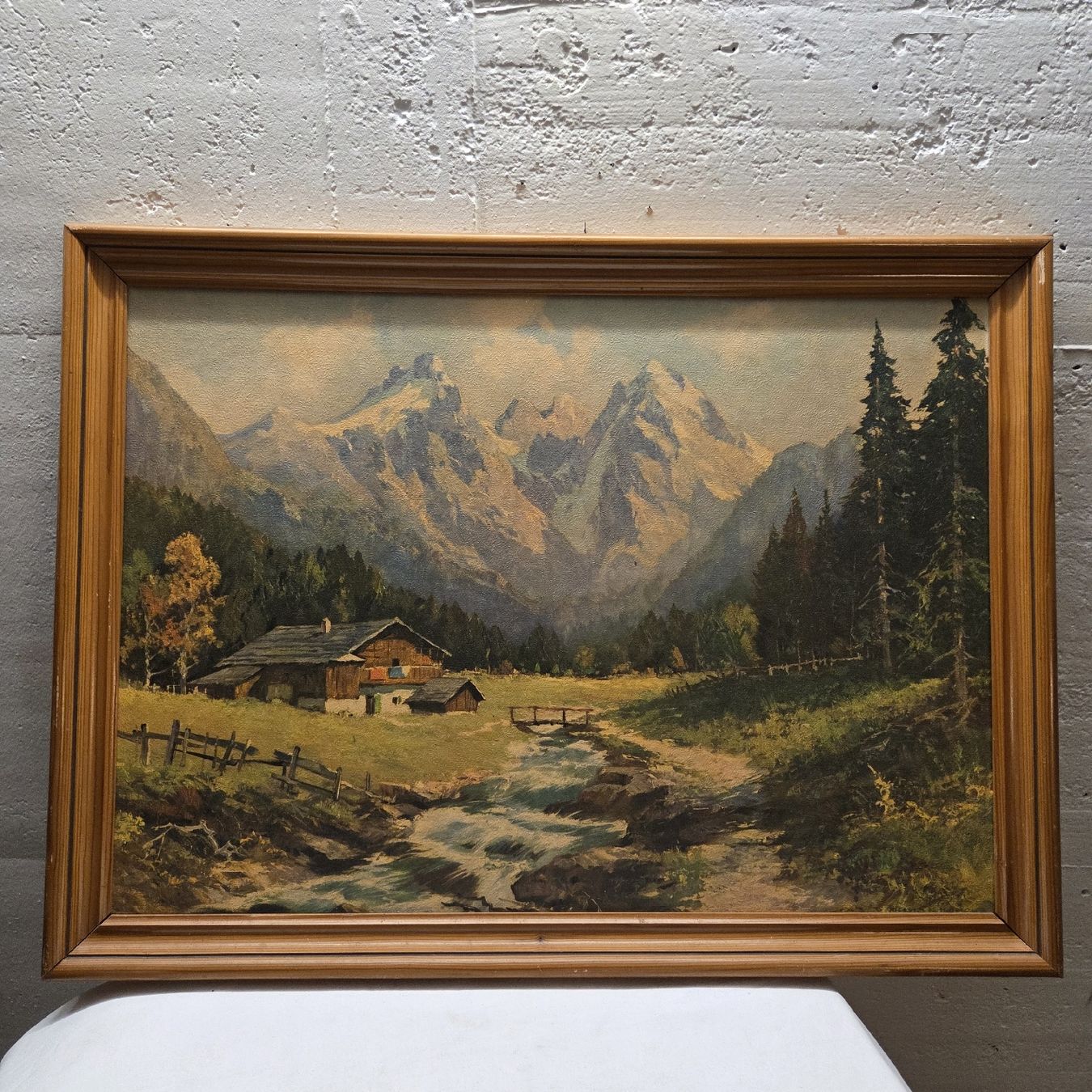Gemälde: Gemälde - Berglandschaft mit Hütte, Signiert.. – Gebraucht aus Stans von Ducati16